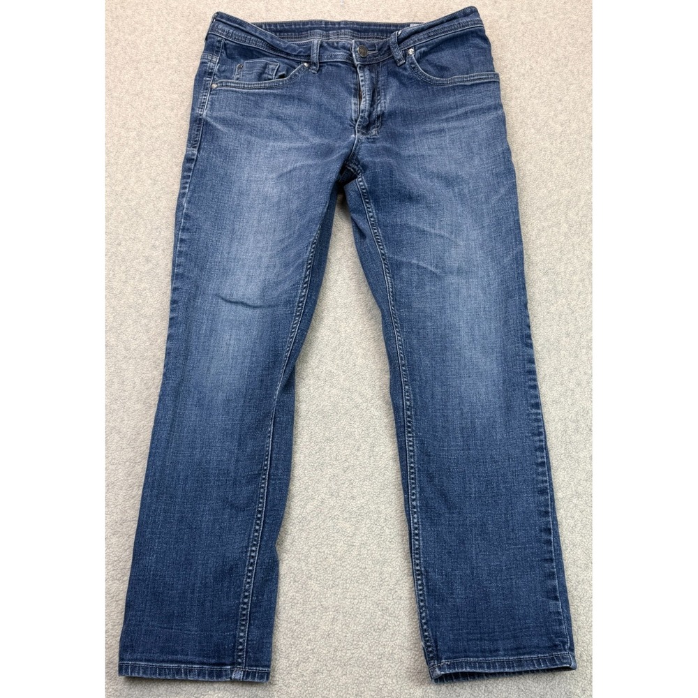 Jackson Buffalo David Bitton Mens Straight Jeans Blue Stretch Relaxed Fit 34x30